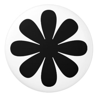Pomo De Cerámica Retro Black Daisy