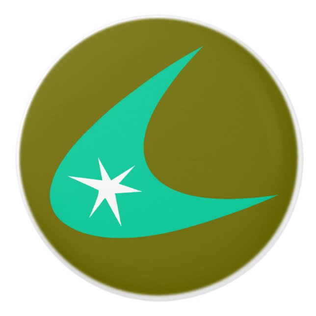 Pomo De Cerámica Retro Boomerang (Anverso)