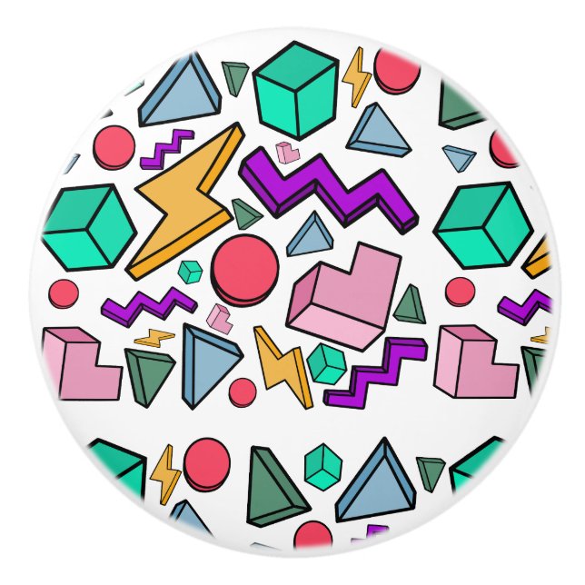 Pomo De Cerámica Retro de cosecha estética de los años 80 (Anverso)