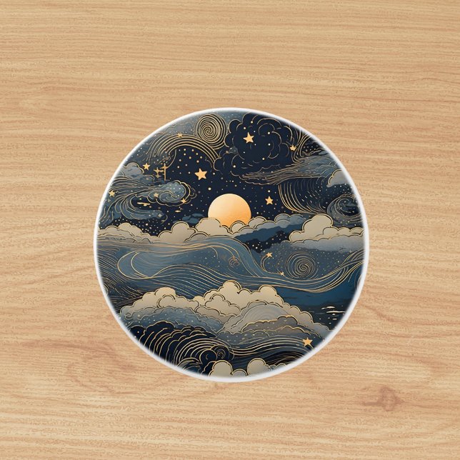 Pomo De Cerámica Retro de luna azul (Subido por el creador)