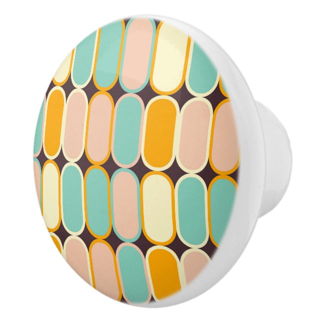 Pomo De Cerámica Retro geometric pattern with vertical ovals (Derecha)