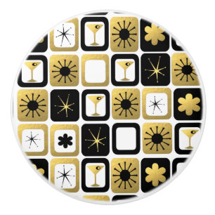 Pomo De Cerámica Retro Glamoroso Oro Extracción Cerámica
