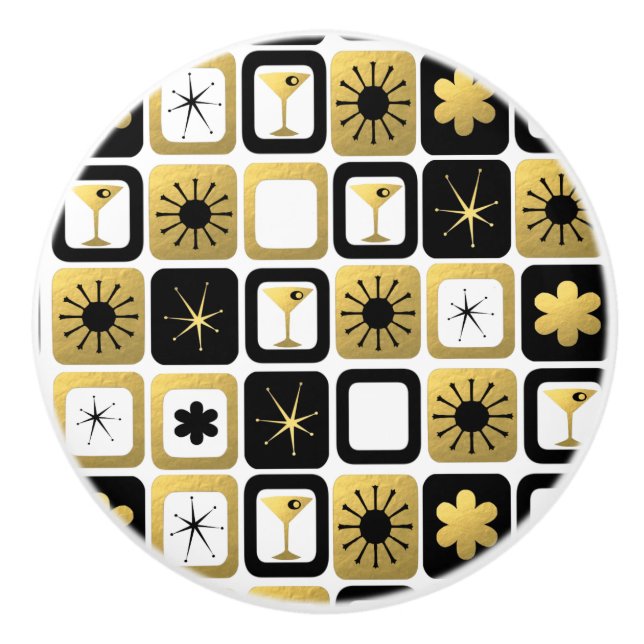 Pomo De Cerámica Retro Glamoroso Oro Extracción Cerámica (Anverso)