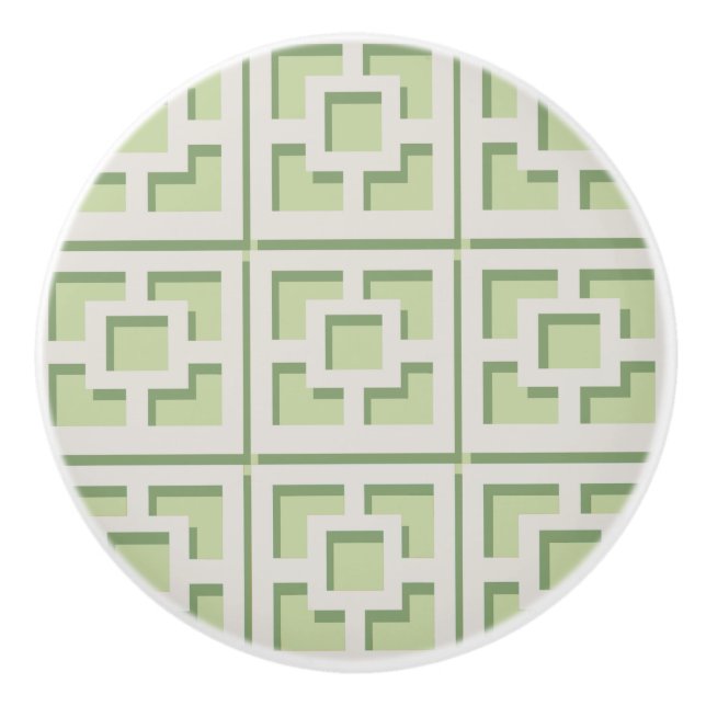 Pomo De Cerámica Retro Green Trellis Ceramic Pull (Anverso)