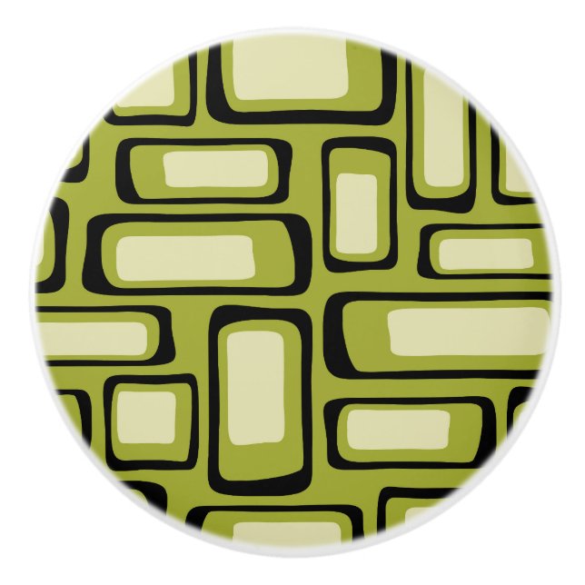 Pomo De Cerámica Retro Mid Century Modern Abstract (Anverso)