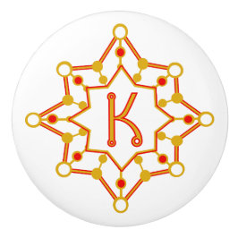 Pomo De Cerámica Retro Mitad de Siglo Moderno Personalizado Inicial