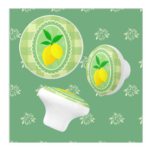 Pomo De Cerámica Retro Sunny Lemon Yellow Spring Green