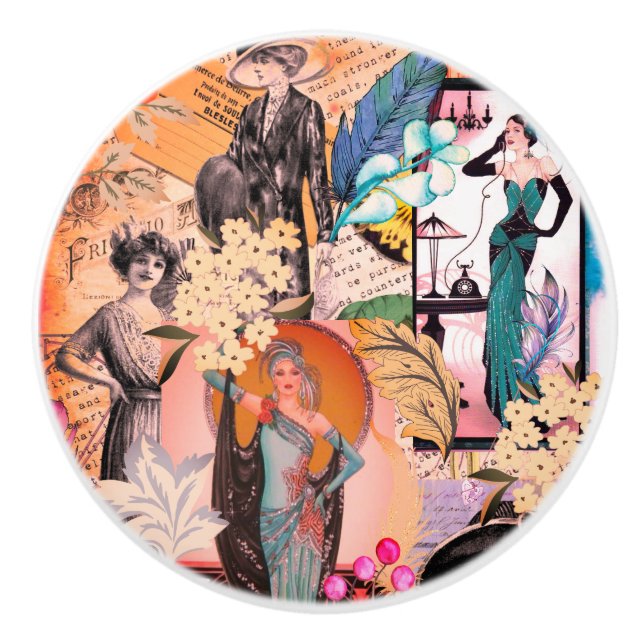 Pomo De Cerámica Retro Vintage Fashion Magazine (Anverso)