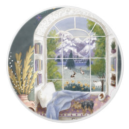 Pomo De Cerámica Rincón Acogedor de los Alpes Suizos