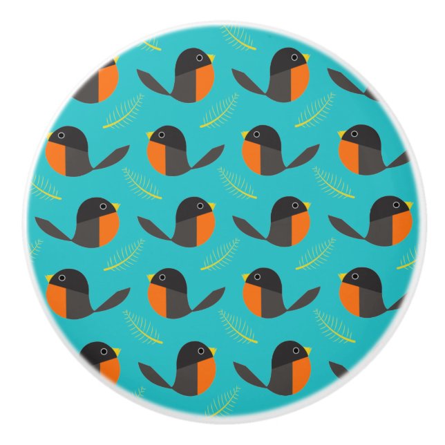 Pomo De Cerámica Robin Birds (Anverso)