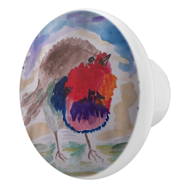 Pomo De Cerámica Robin navidades (Derecha)