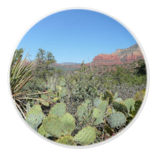 Pomo De Cerámica Rocas rojas y cactus I