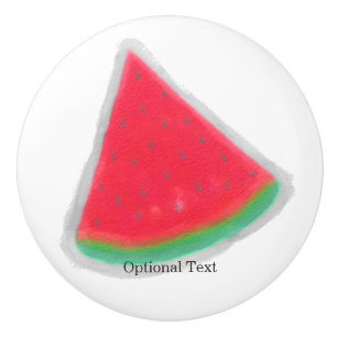 Pomo De Cerámica Rodaja de Sandía Acuarela Fruta Personalizada