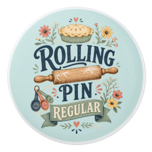 Pomo De Cerámica Rodillo de Amasar Regular Cottage Baker Button