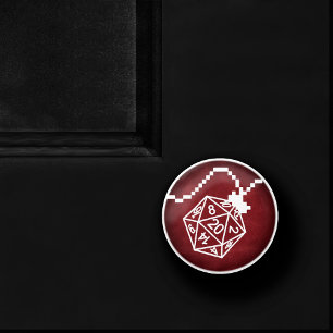 Pomo De Cerámica Rojo de luces RPG Fantasía Tabletop Retro Gamer
