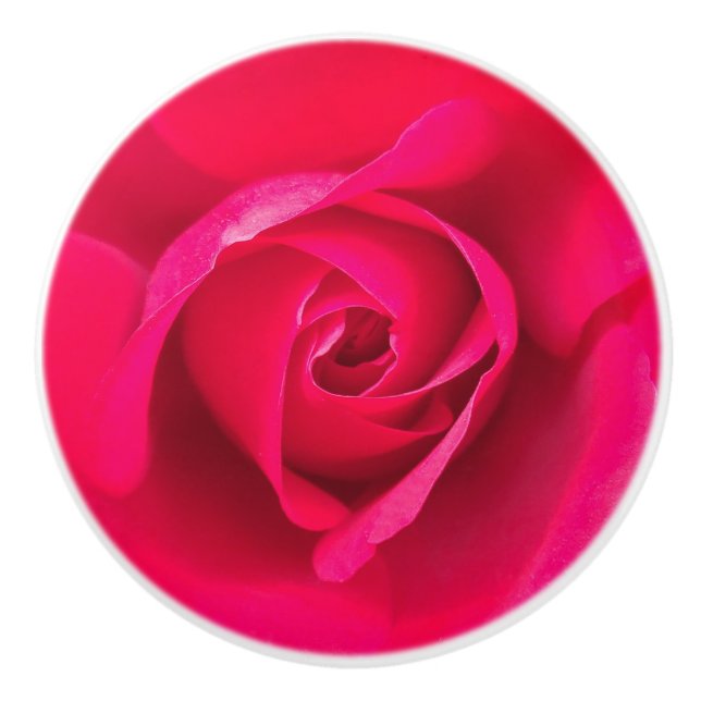 Pomo De Cerámica Rojo Romántico Rosa v2 (Anverso)