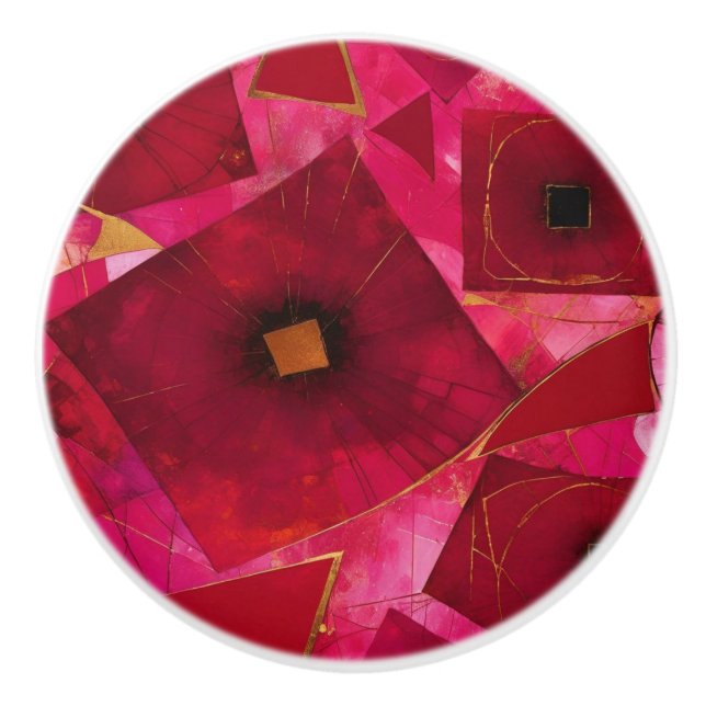 Pomo De Cerámica Rojo rosa (Anverso)