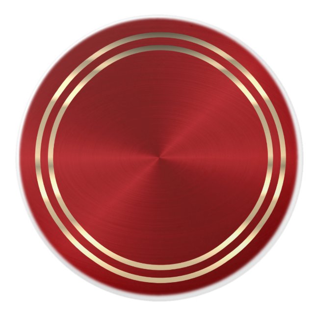 Pomo De Cerámica Rojo y oro (Anverso)