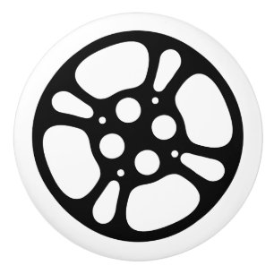 Pomo De Cerámica Rollo de película blanco y negro