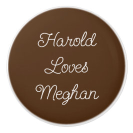 Pomo De Cerámica Romántico marrón y blanco