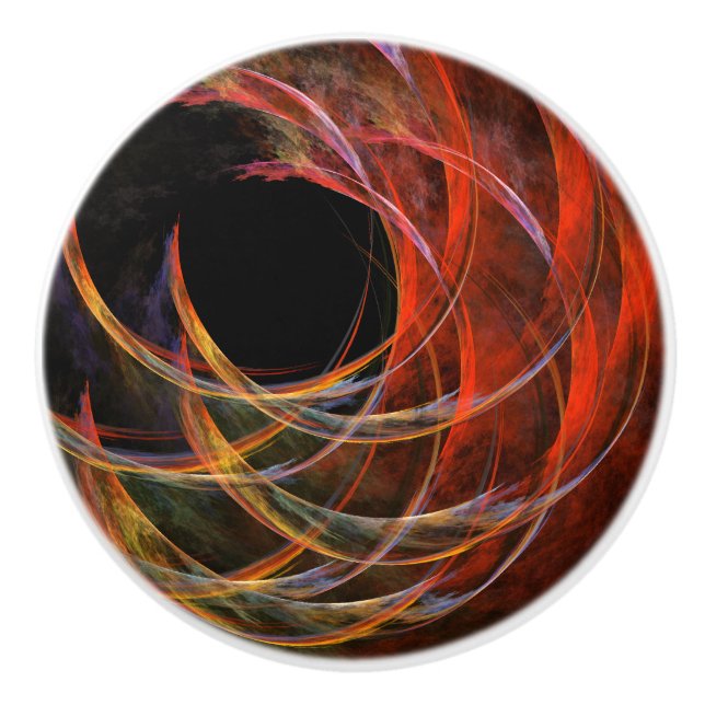 Pomo De Cerámica Rompiendo el arte abstracto del círculo (Anverso)