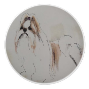 Pomo De Cerámica Ron Hevener Shih-Tzu