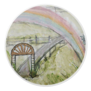 Pomo De Cerámica Ron Hevener sobre el arcoiris