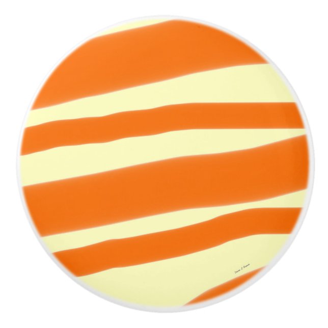 Pomo De Cerámica Ronda de banda Naranja amarilla (Anverso)