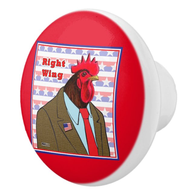 Pomo De Cerámica Rooster de ala derecha (Derecha)