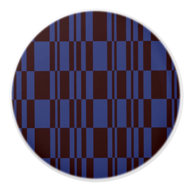 Pomo De Cerámica Ropa abstrata azul y negro Ropa y cajón (Anverso)