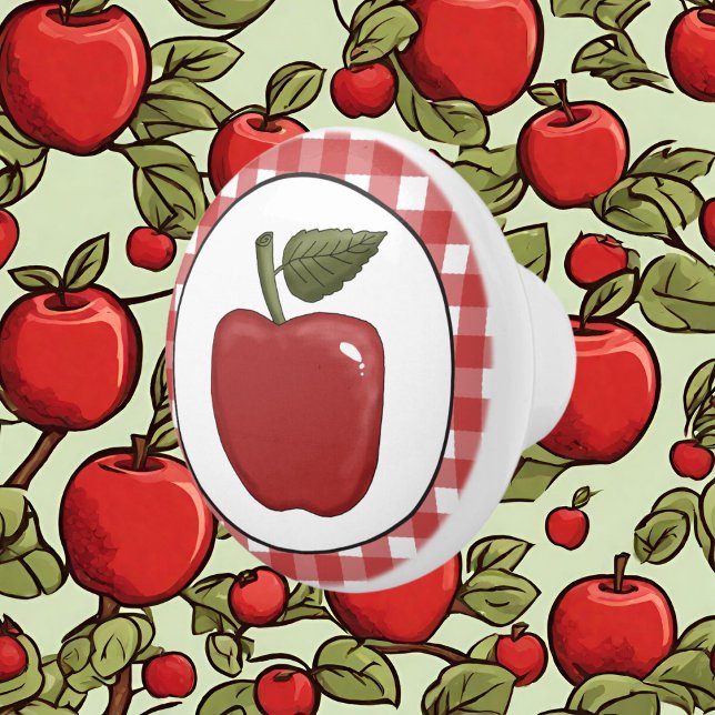 Pomo De Cerámica Ropa de cerámica de cocina de Apple Country (Subido por el creador)