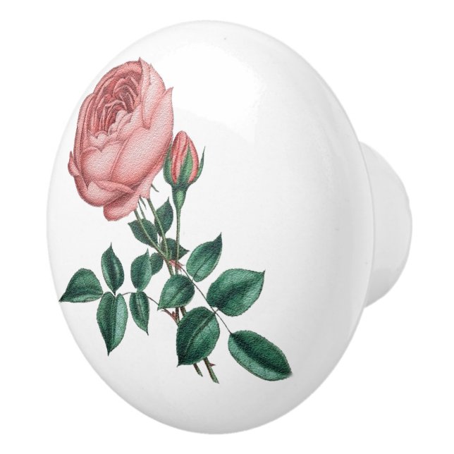 Pomo De Cerámica Rosa (Derecha)