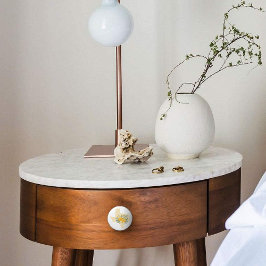 Pomo De Cerámica Rosa amarilla de Texas - Estado de Gingham con Ros