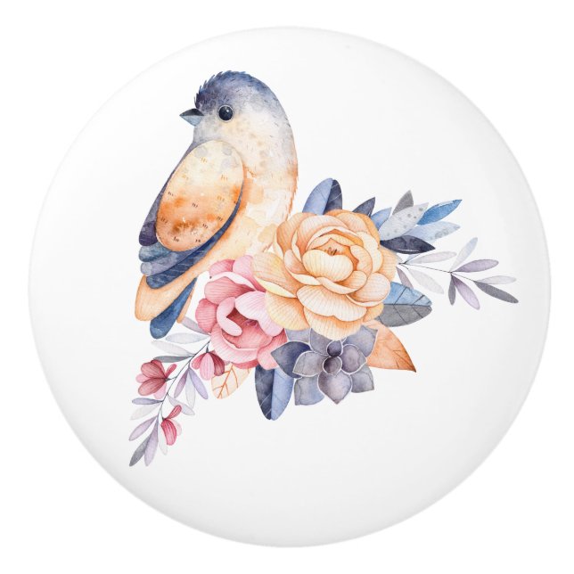 Pomo De Cerámica Rosa de verano (Anverso)