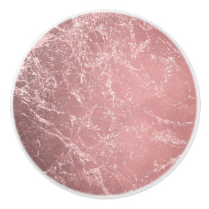 Pomo De Cerámica Rosa Dorado Rosa Moderno Tendencia Glam Marmol Chi