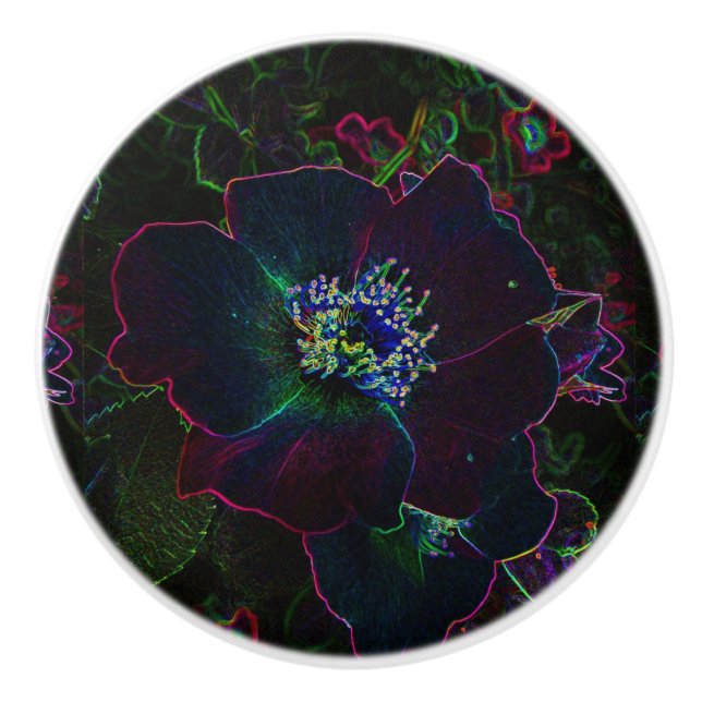 Pomo de cerámica Rosa eléctrico (Anverso)