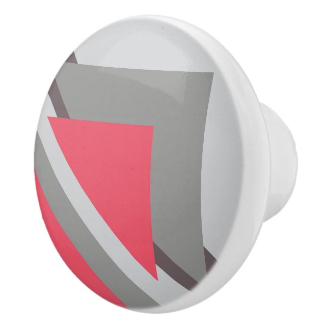 Pomo De Cerámica Rosa en gris (Derecha)