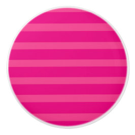 Pomo De Cerámica Rosa Fuerte y Rosa Claro Puñetazos Rayas Brillante