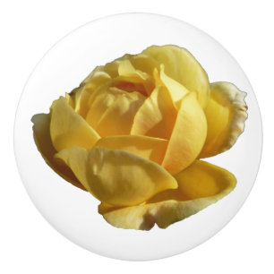 Pomo De Cerámica Rosa inglés amarillo