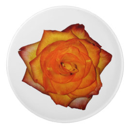 Pomo De Cerámica Rosa Naranja quemado