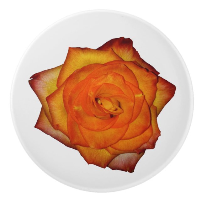 Pomo De Cerámica Rosa Naranja quemado (Anverso)