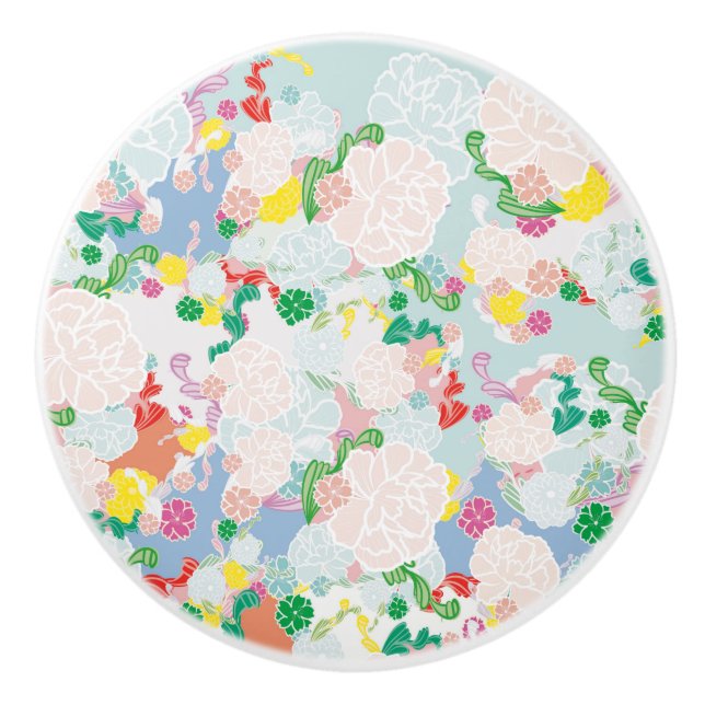 Pomo De Cerámica Rosa peony (Anverso)