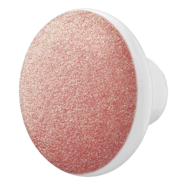 Pomo De Cerámica Rosa Purpurina de oro (Derecha)