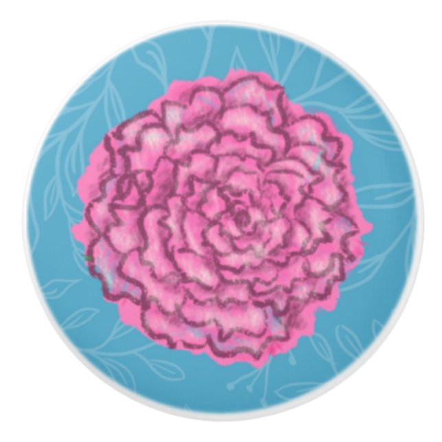 Pomo De Cerámica Rosa Rosa Bonita (Anverso)
