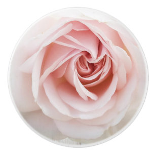 Pomo De Cerámica Rosa Rosa Madera Blanca Shabby Chic Floral Casa de