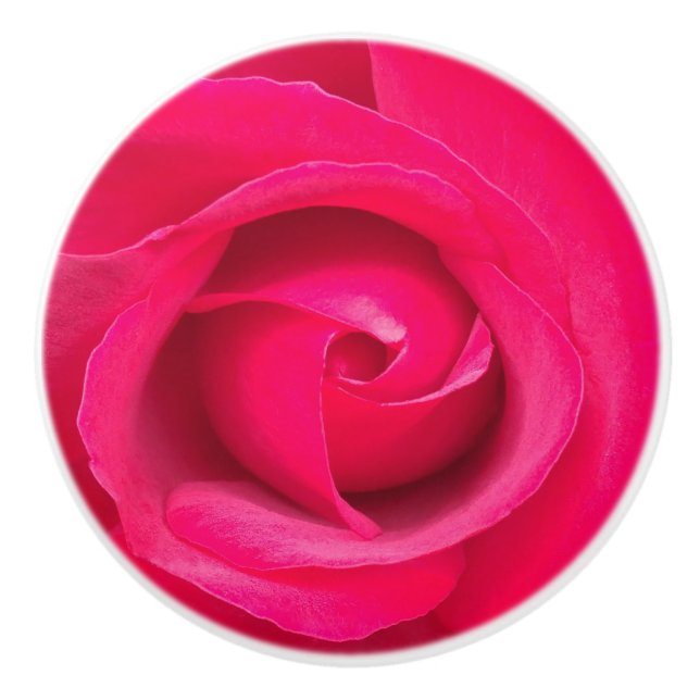Pomo De Cerámica Rosa rosa rojo romántico (Anverso)