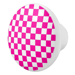 Pomo De Cerámica Rosa y blanco de neón bajo control