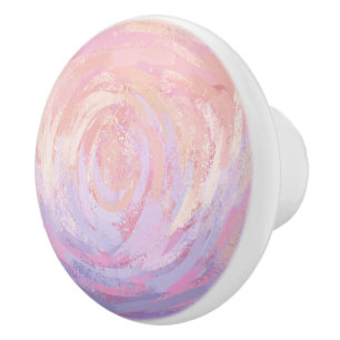 Pomo De Cerámica Rosa y Stinky