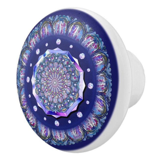 Pomo De Cerámica rosante azul (Derecha)