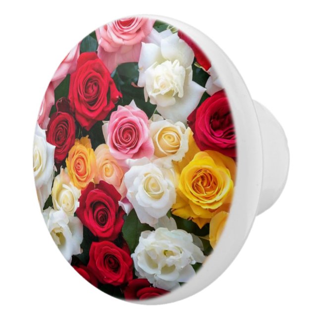 Pomo De Cerámica Rosas (Derecha)